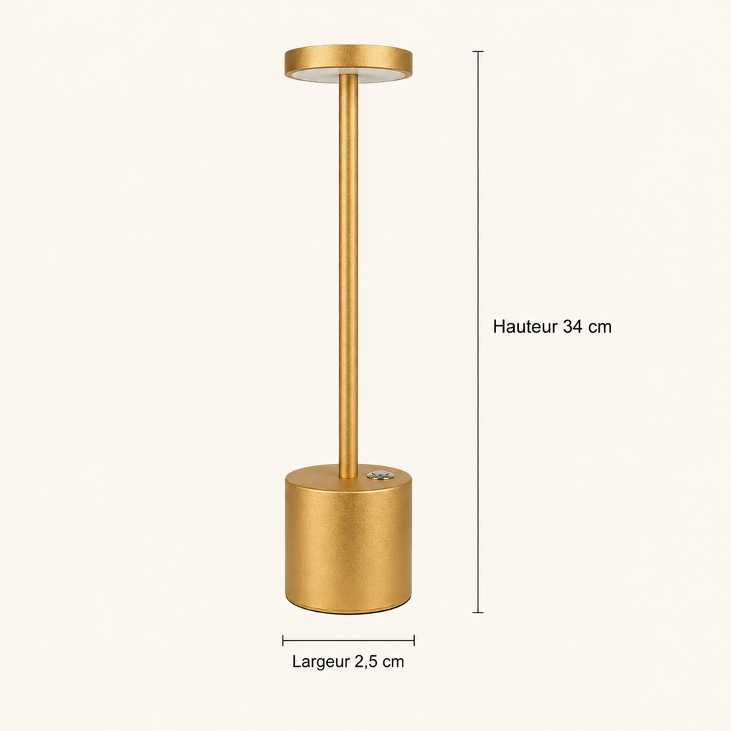 Lampe de table LED sans fil à tête plate ronde