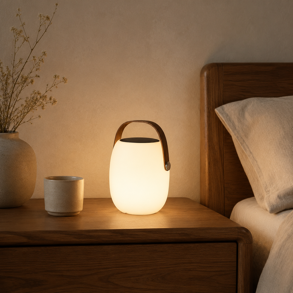 Lampe de chevet LED portable en design lanterne