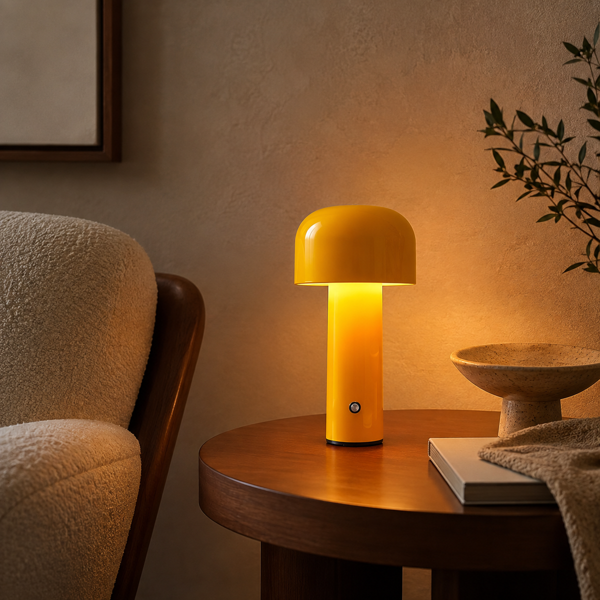 Lampe de chevet champignon design moderne tactile