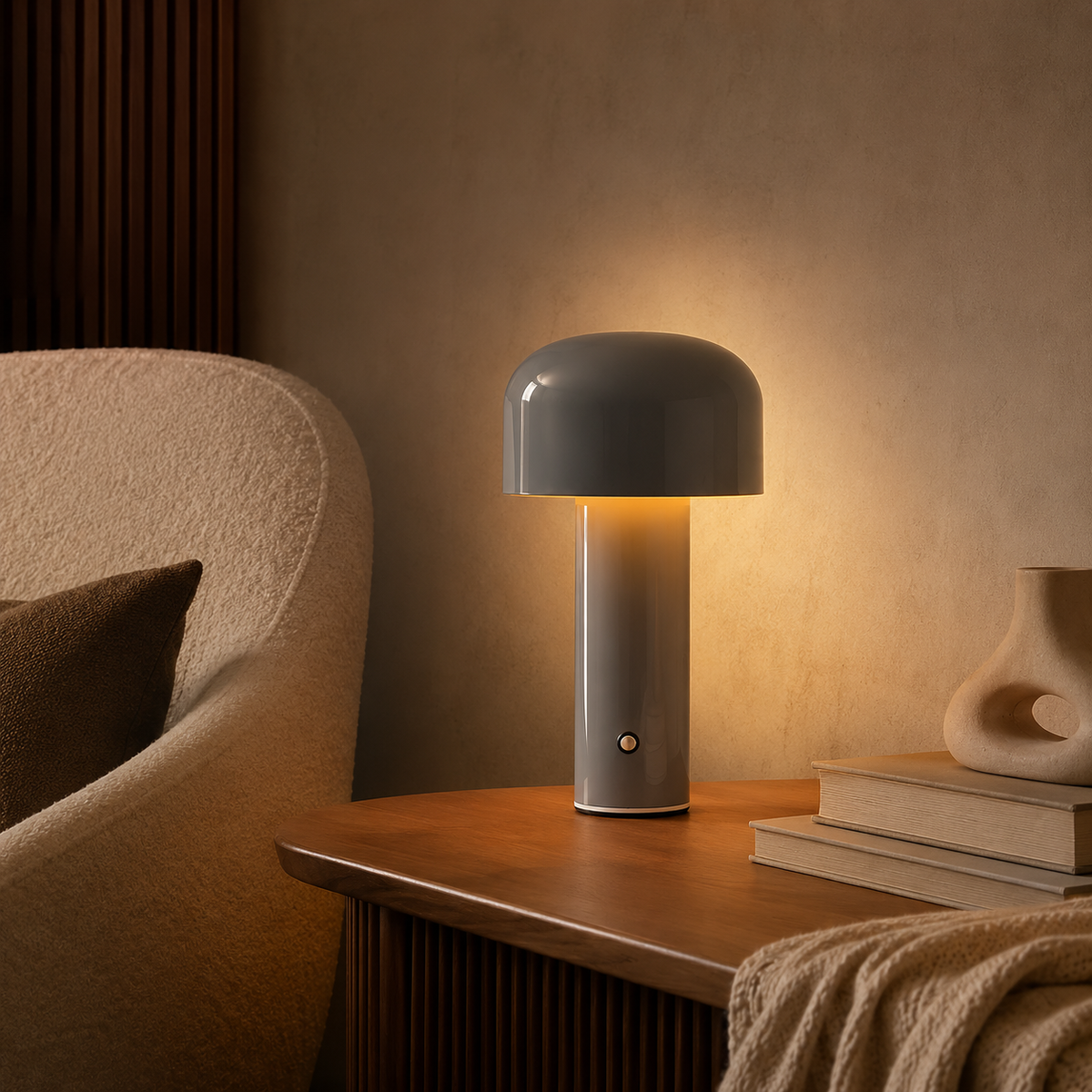 Lampe de chevet champignon design moderne tactile