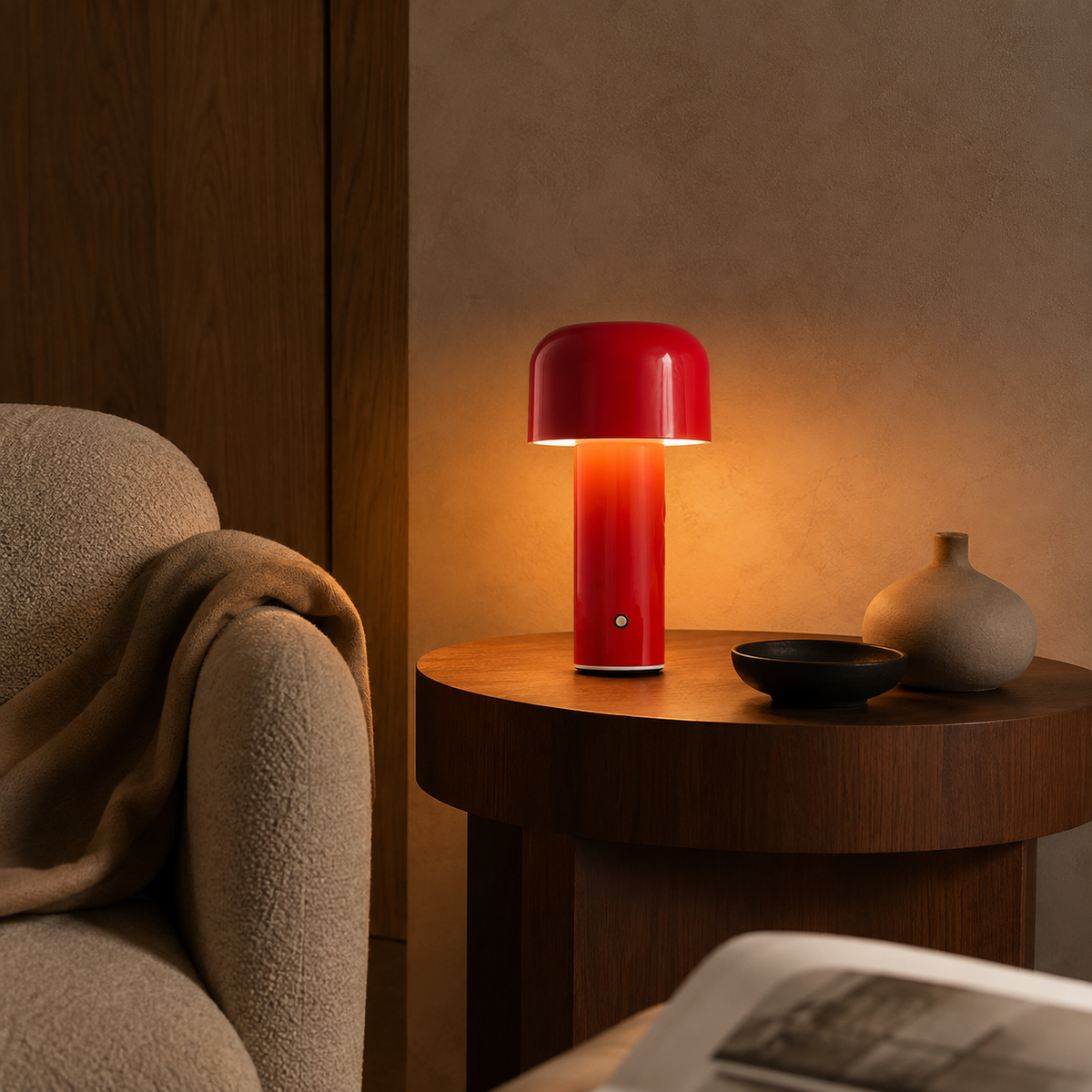 Lampe de chevet champignon design moderne tactile