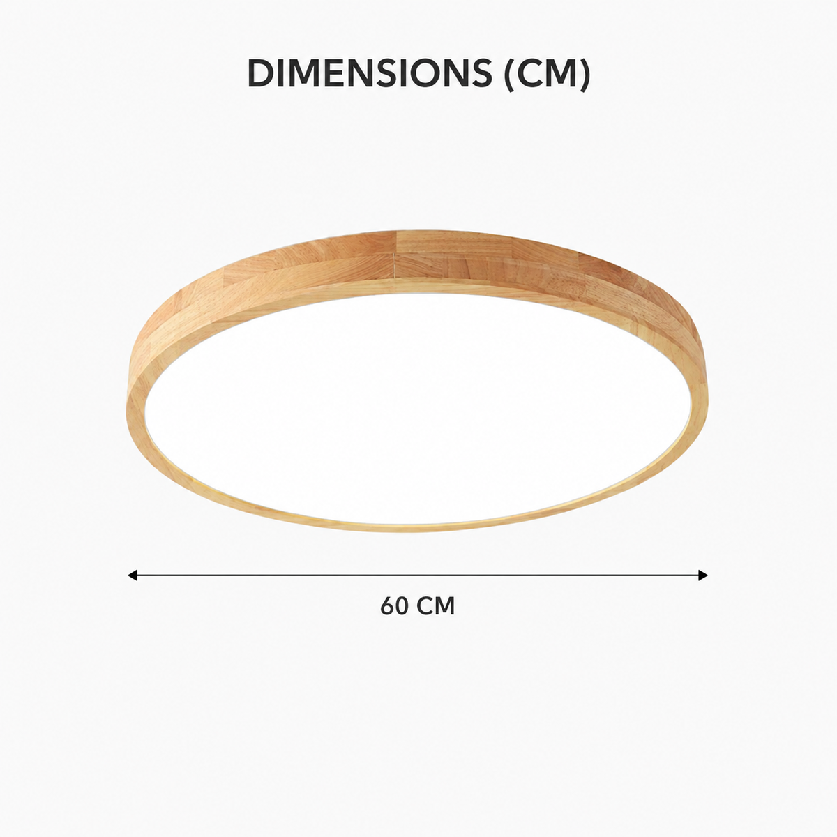 Plafonnier LED circulaire en bois plat moderne ultra mince