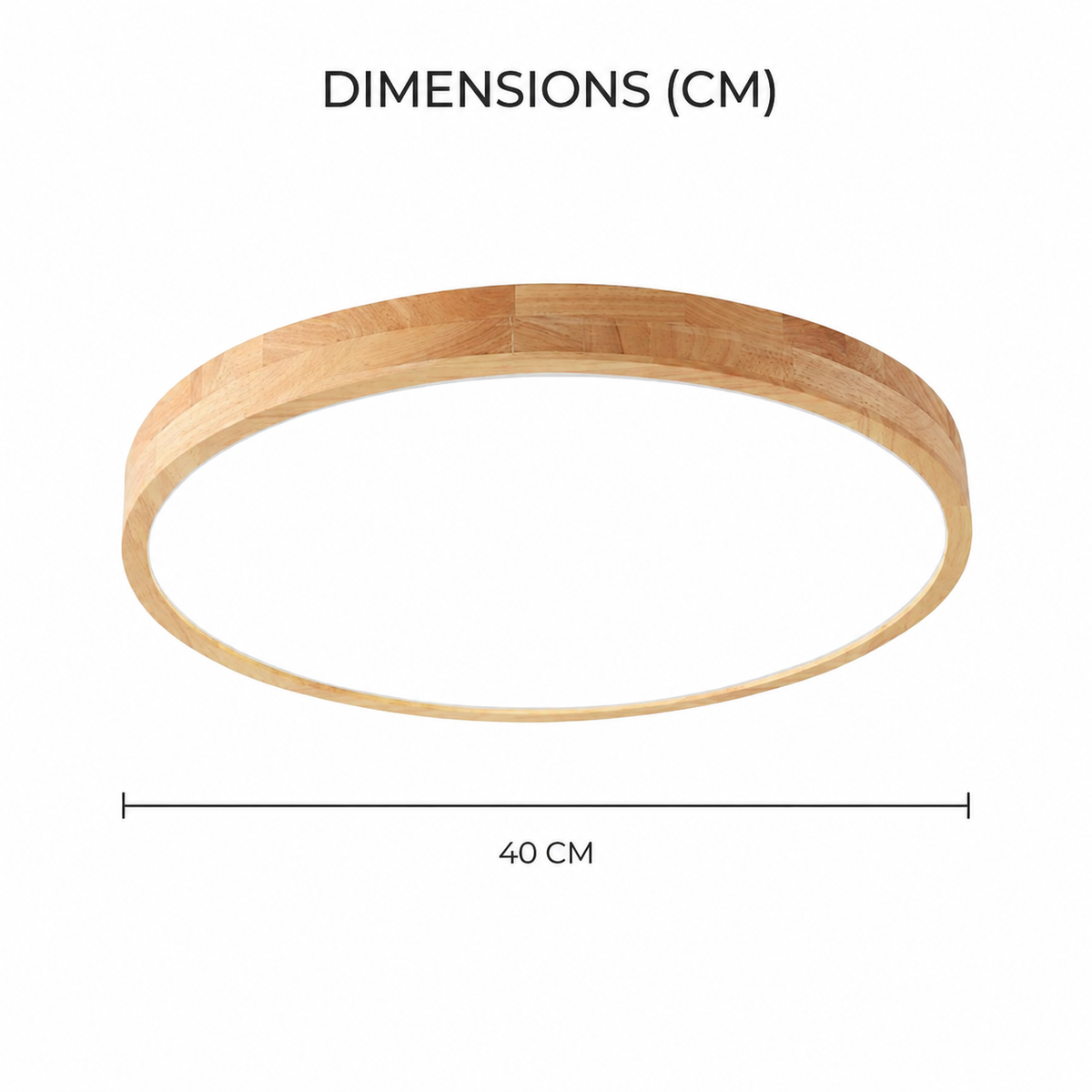 Plafonnier LED circulaire en bois plat moderne ultra mince