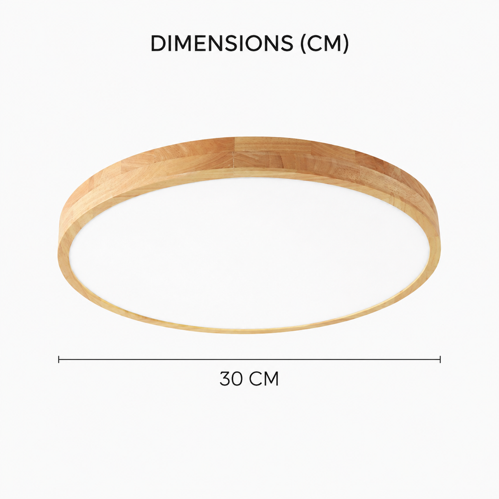 Plafonnier LED circulaire en bois plat moderne ultra mince