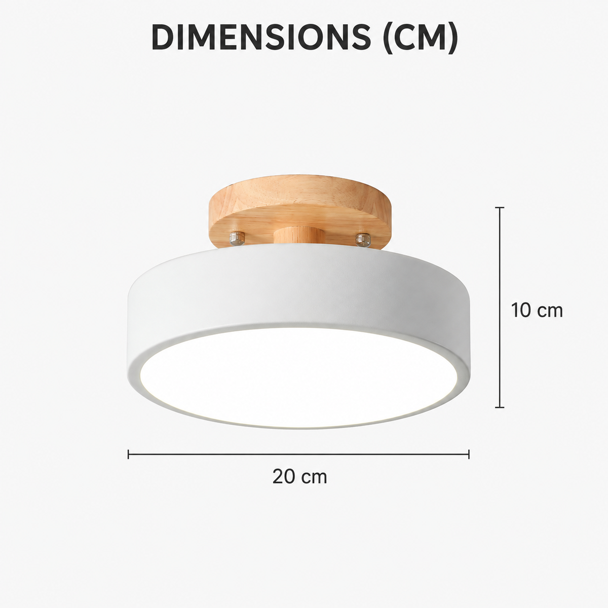 Plafonnier semi-encastré à Led rond nordique en bois