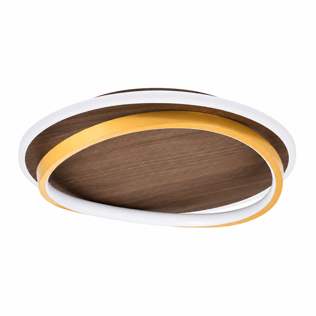 Plafonnier LED moderne au design nordique en bois rond