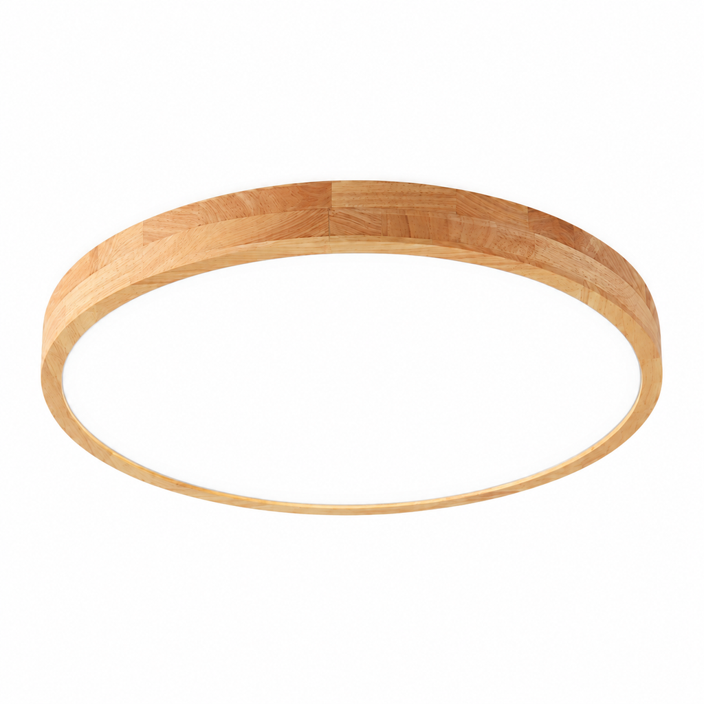 Plafonnier LED circulaire en bois plat moderne ultra mince