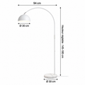 Lampadaire noir design épuré tête orientable moderne en arc réglable