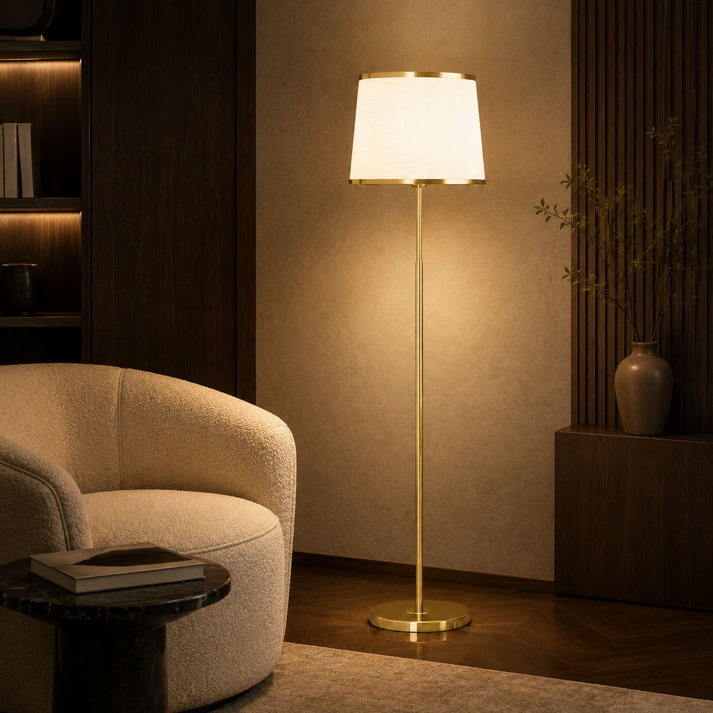 Lampadaire sur pied salon réglable avec un abat-jour