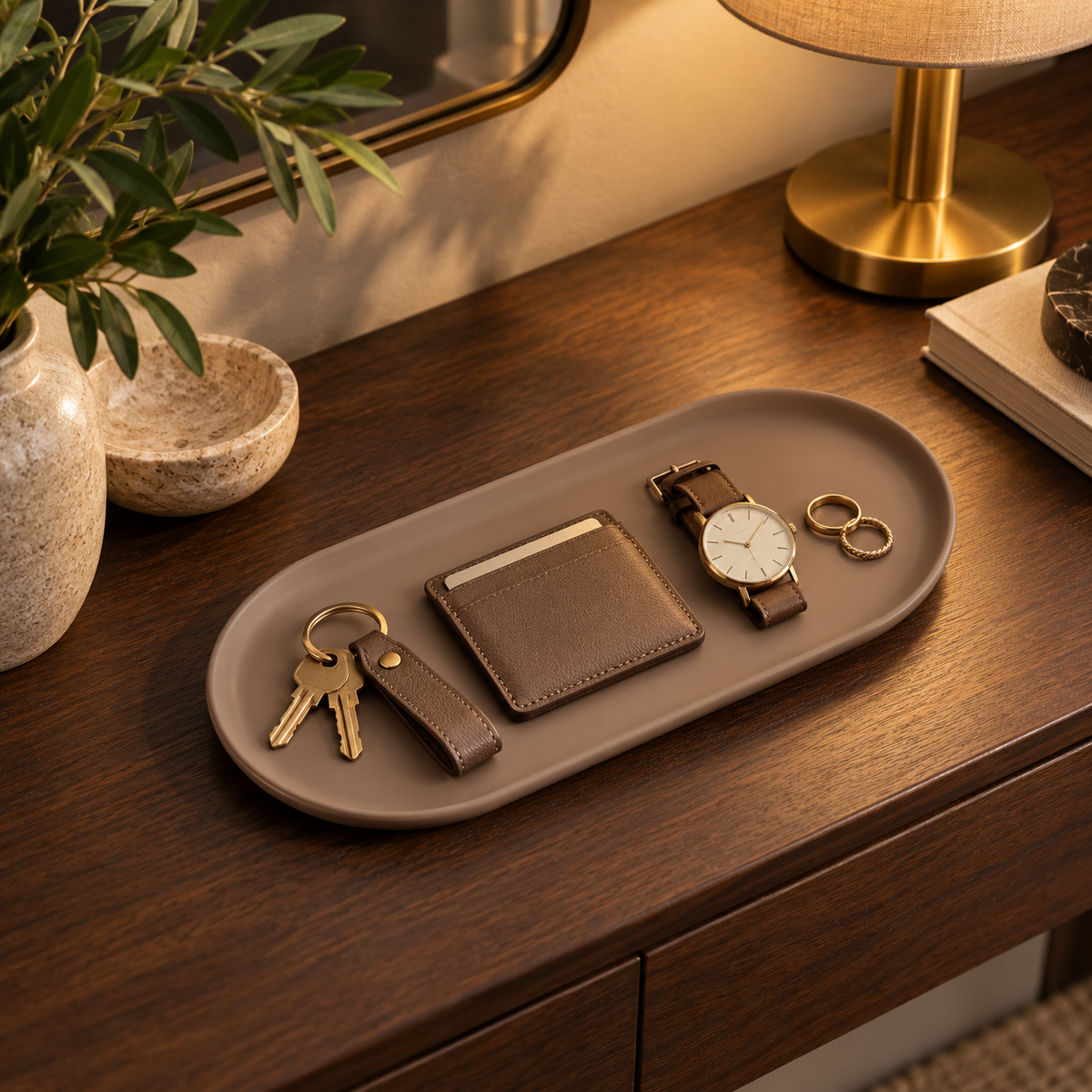 Vide-Poche Ovale Design en Résine Mate pour Rangement