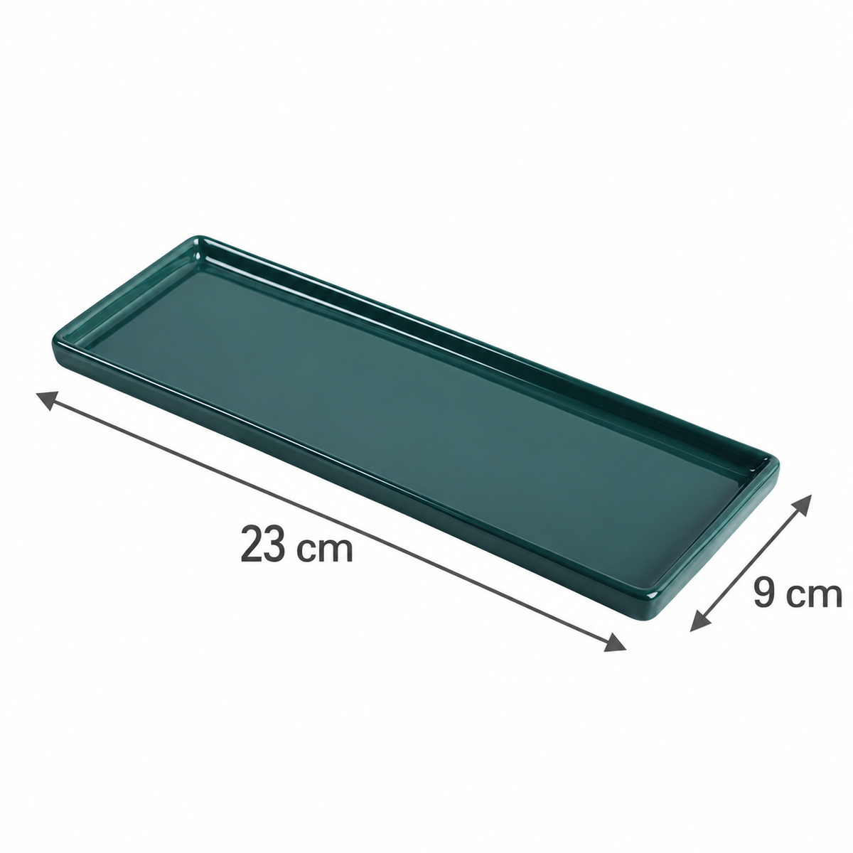 Vide-Poche Céramique Vert Émeraude Rectangulaire de rangement