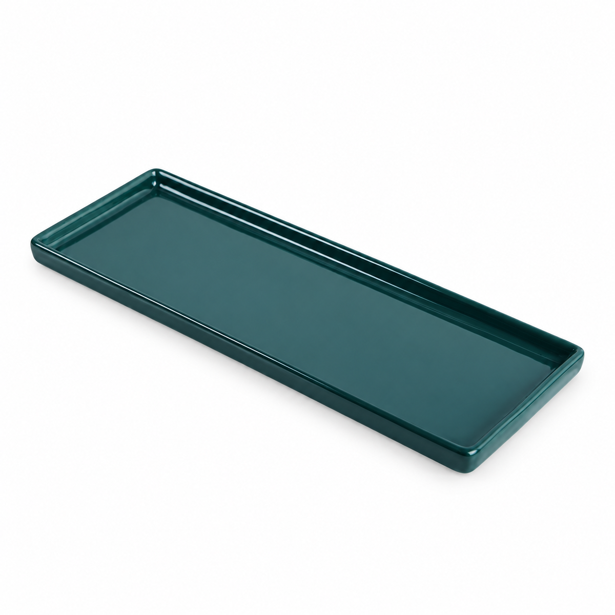 Vide-Poche Céramique Vert Émeraude Rectangulaire de rangement