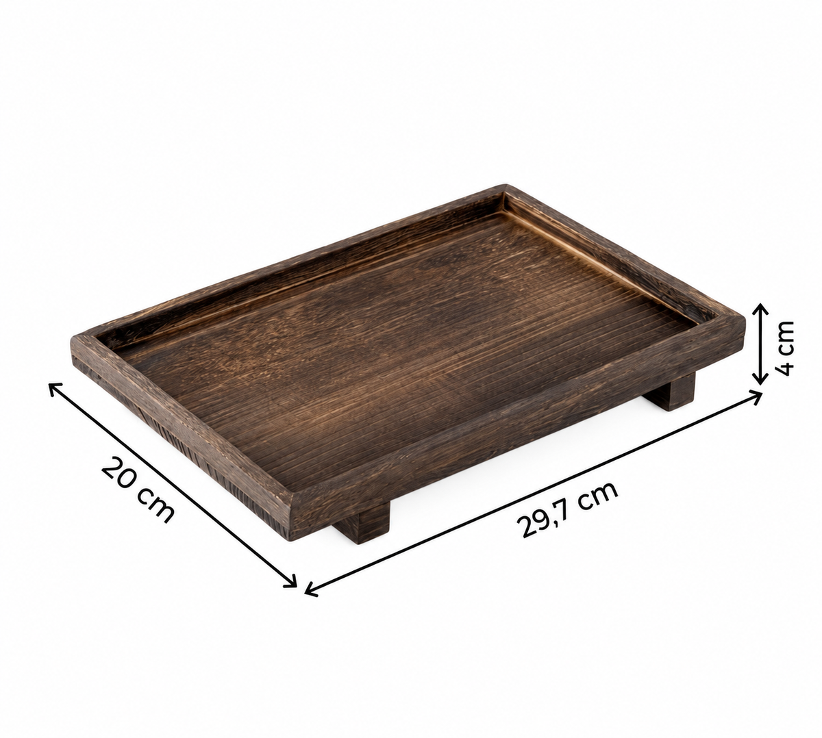 Vide-Poche Organisateur rectangulaire en Bois Sombre
