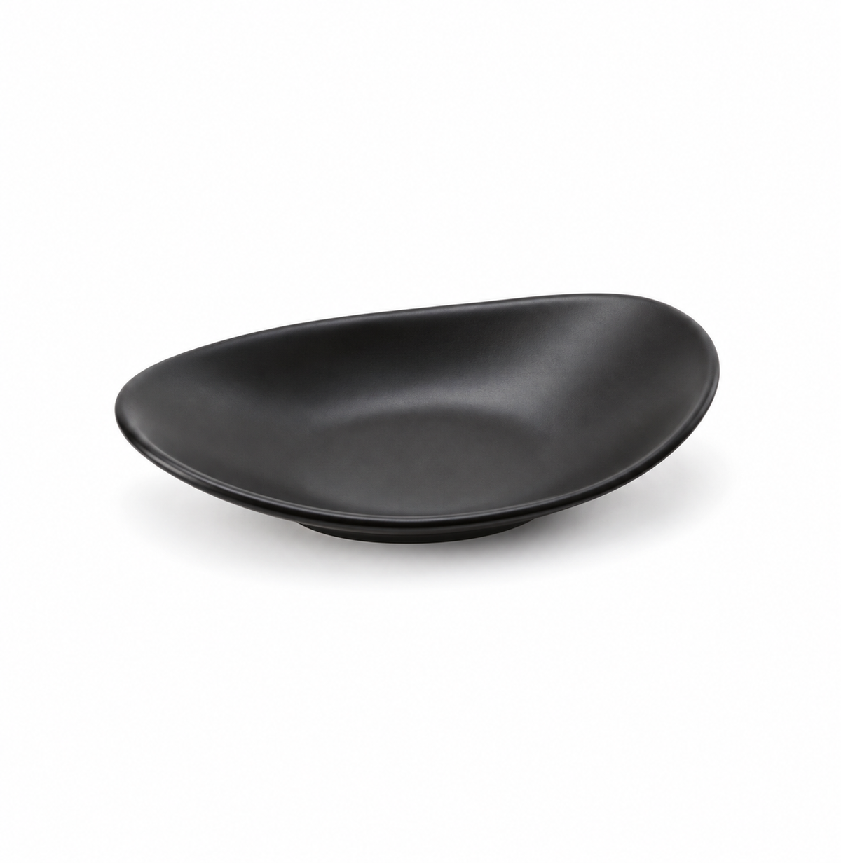 Vide-Poche Minimaliste Ovale Noir Mat en Céramique