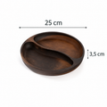 Vide-poche bol design en bois à 2 compartiments