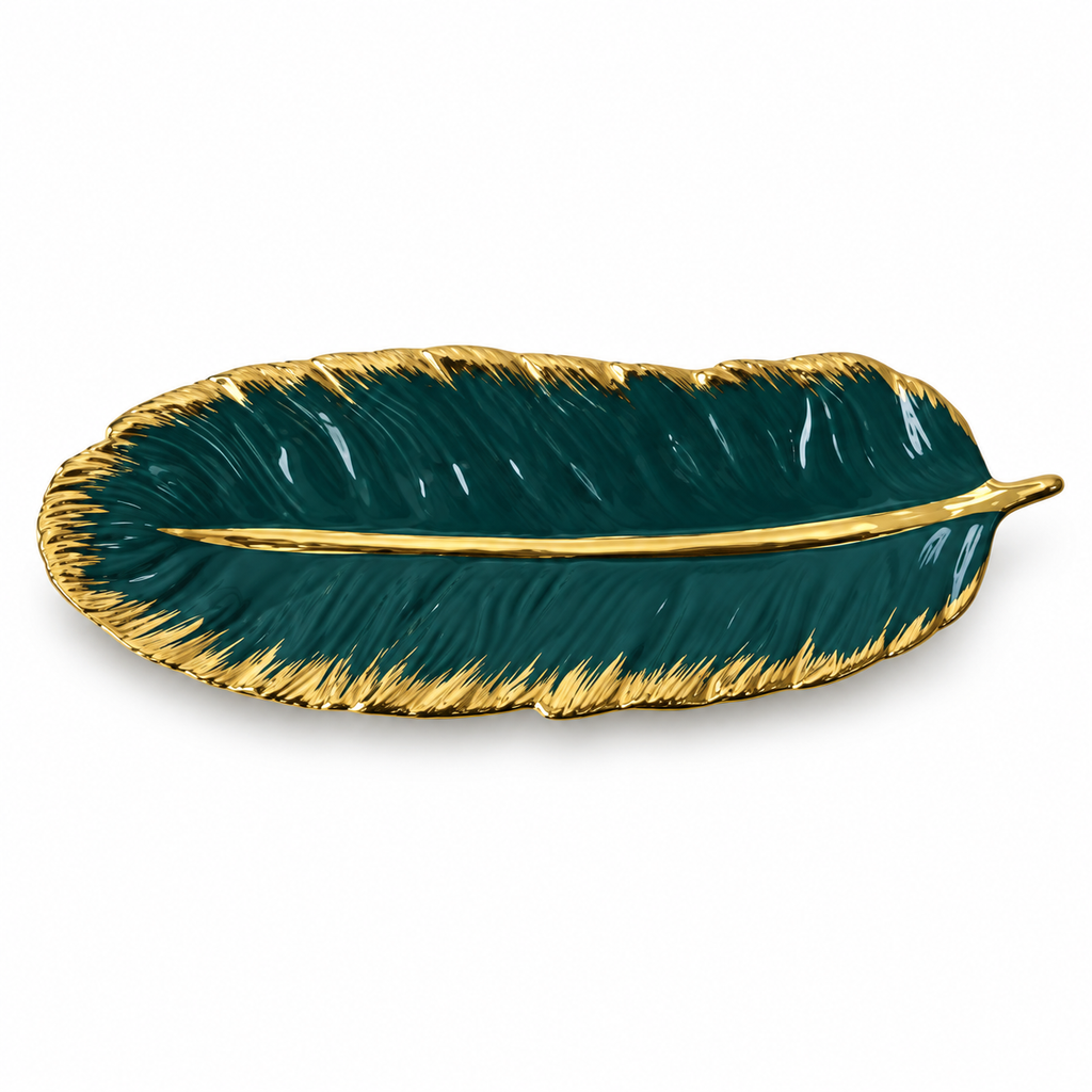 Vide-Poche Décoratif Design en Feuille Céramique