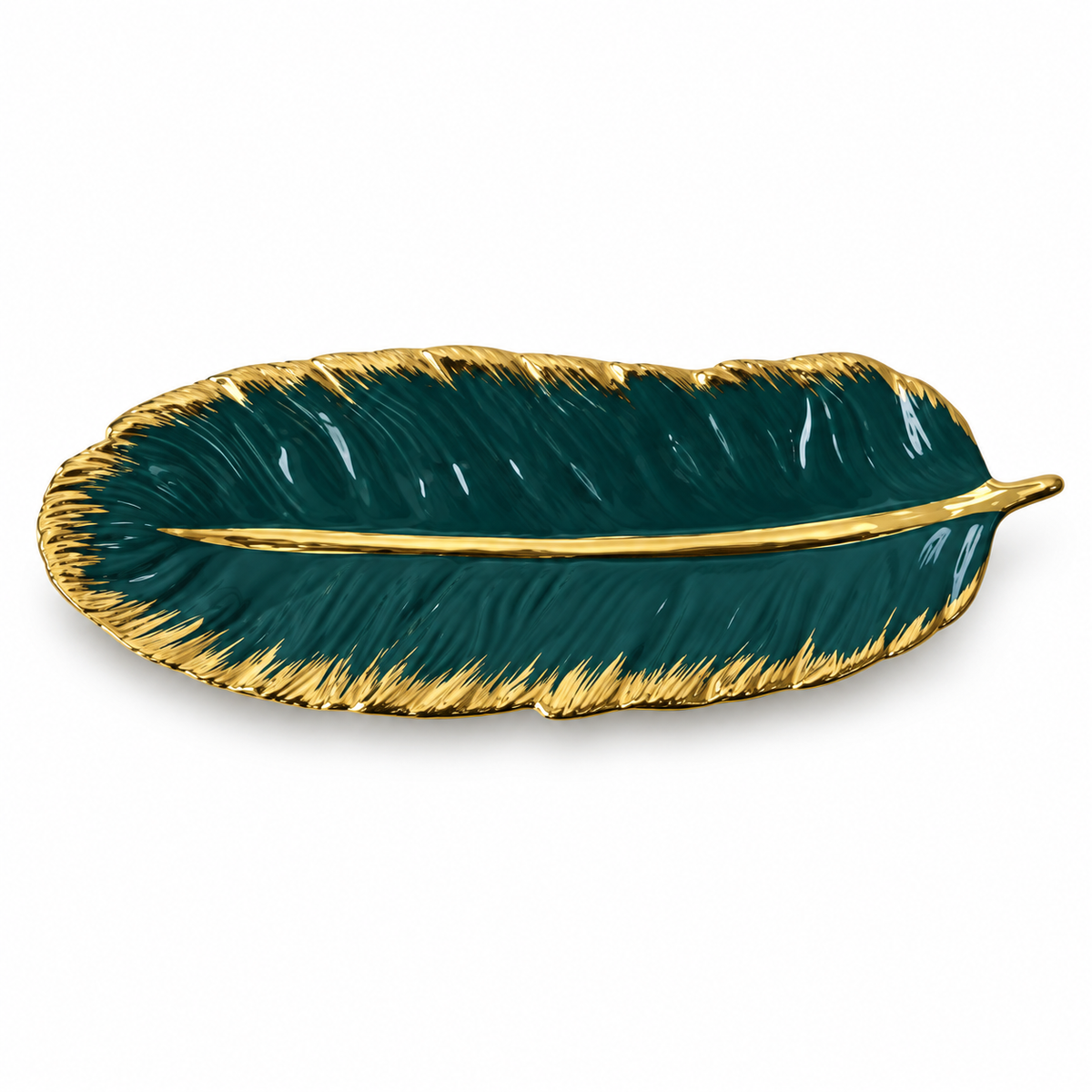 Vide-Poche Décoratif Design en Feuille Céramique