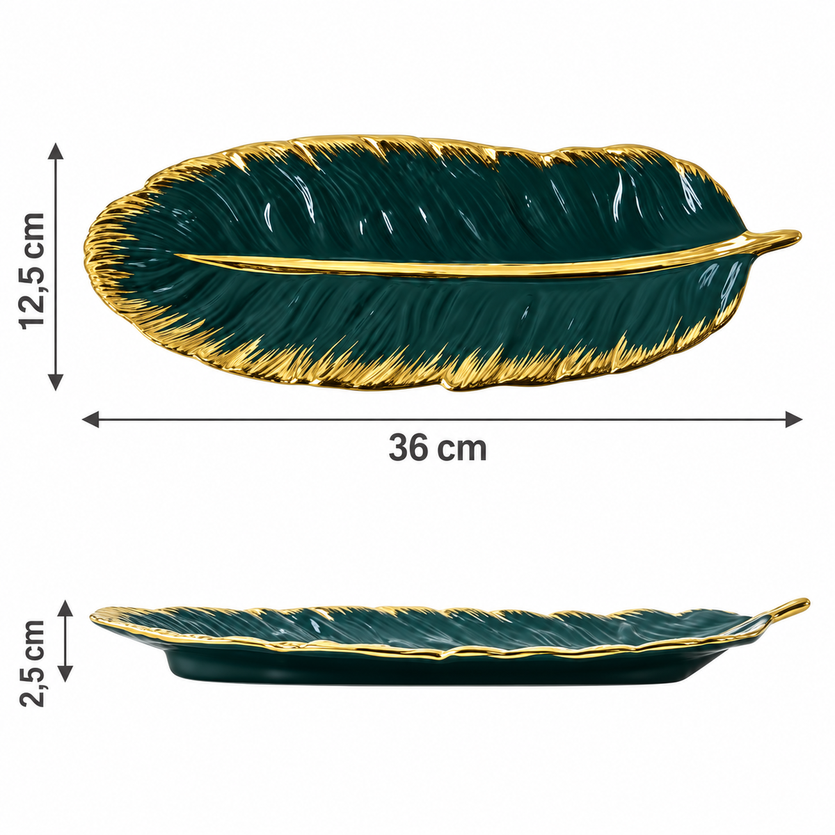 Vide-Poche Décoratif Design en Feuille Céramique