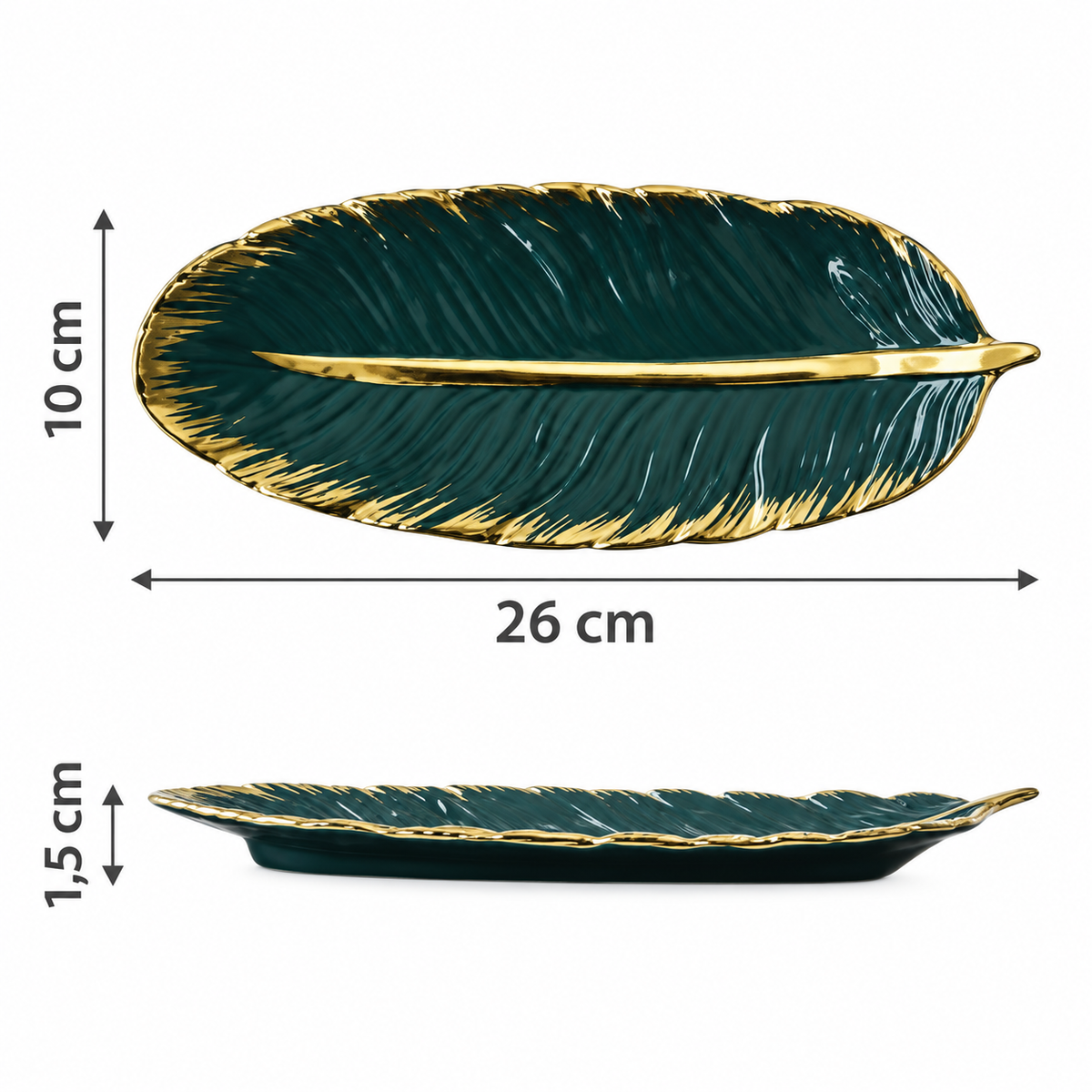 Vide-Poche Décoratif Design en Feuille Céramique