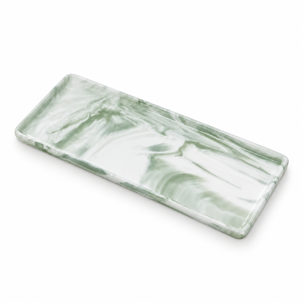 Vide-poche rectangulaire moderne à effet marbre