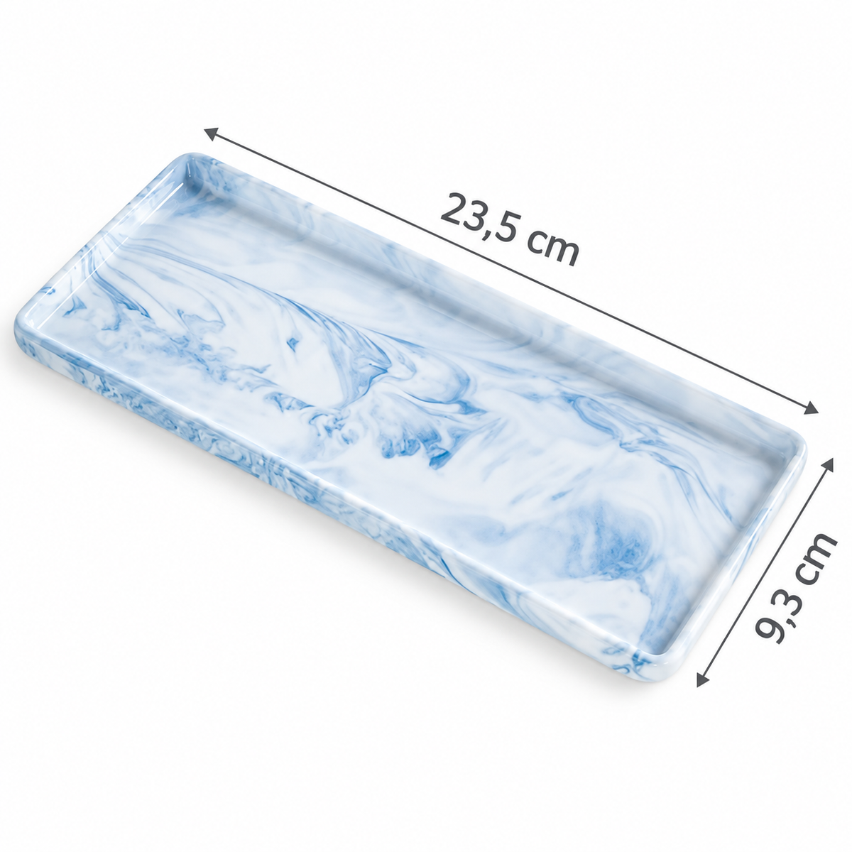 Vide-poche rectangulaire moderne à effet marbre