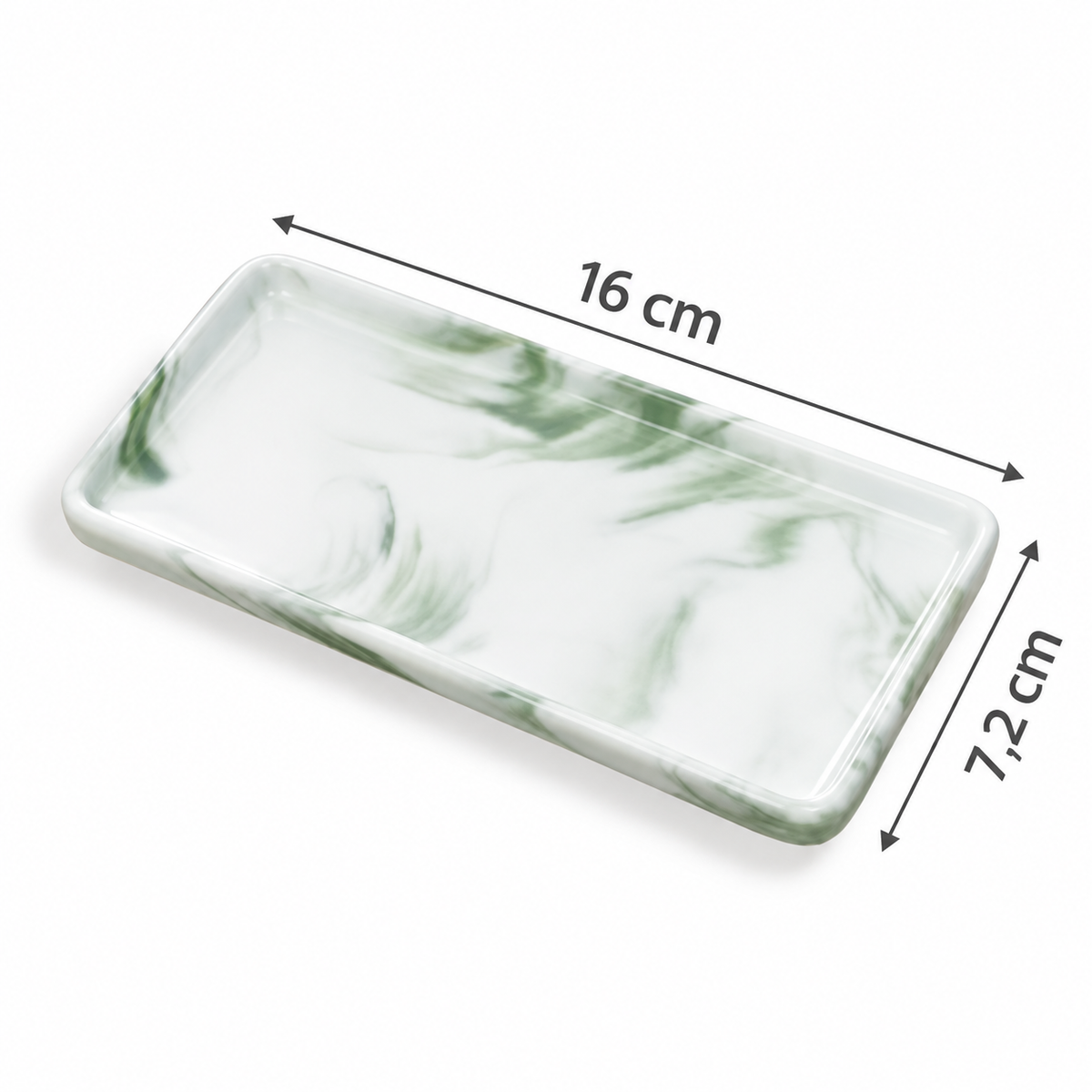 Vide-poche rectangulaire moderne à effet marbre