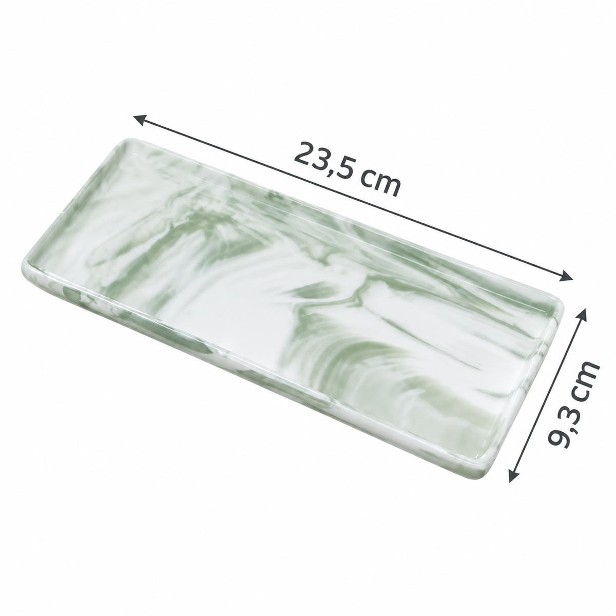 Vide-poche rectangulaire moderne à effet marbre