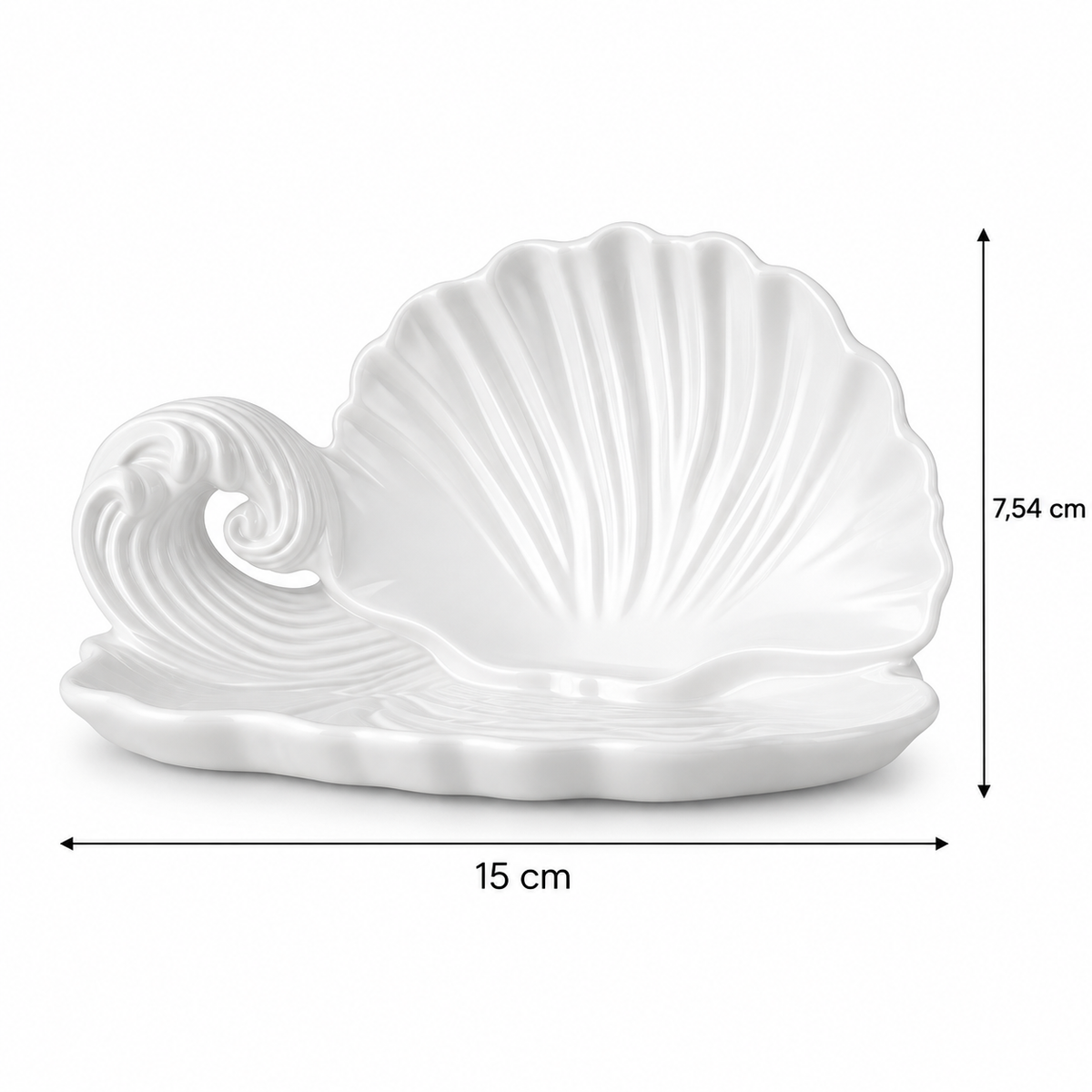 Vide-Poche Coquillage Blanc en Céramique pour Bijoux