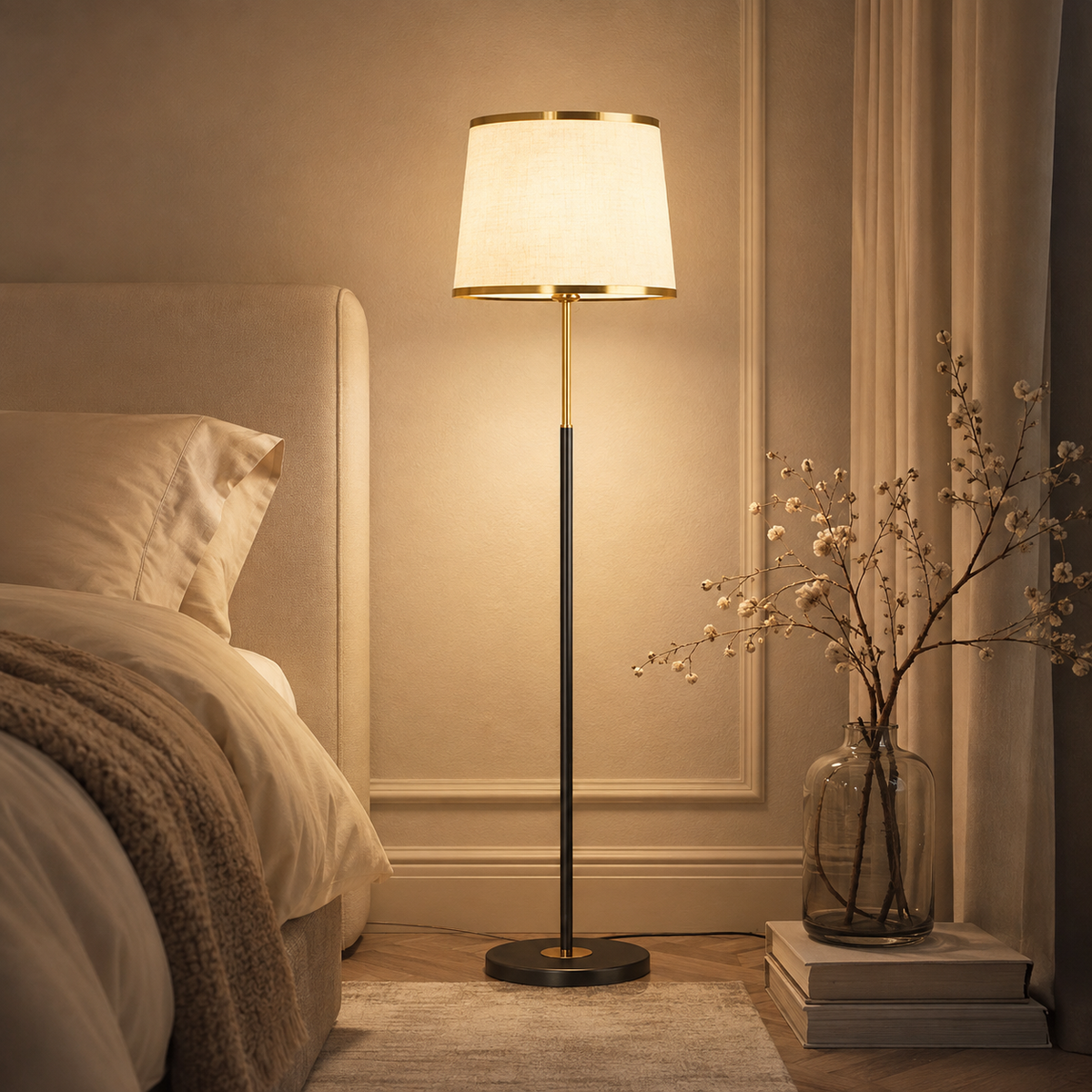 Lampadaire sur pied salon réglable avec un abat-jour