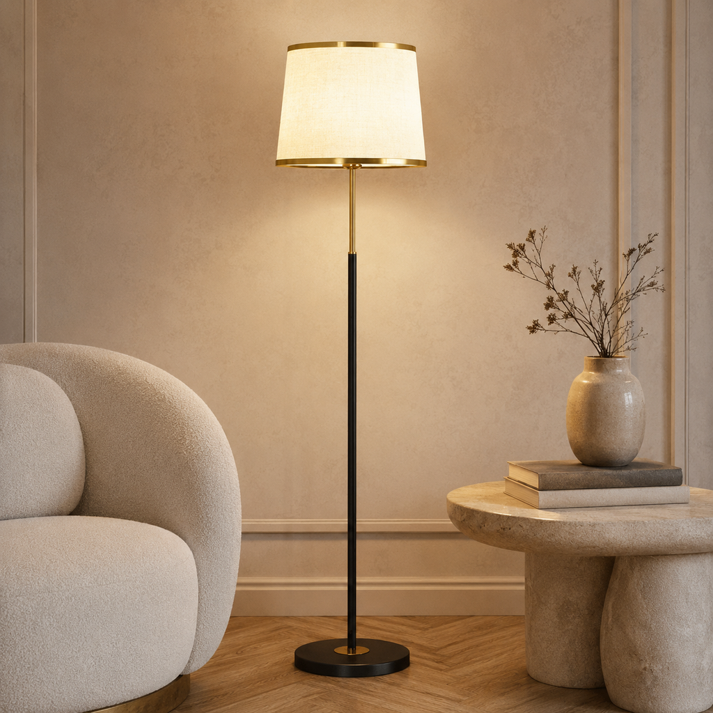Lampadaire sur pied salon réglable avec un abat-jour