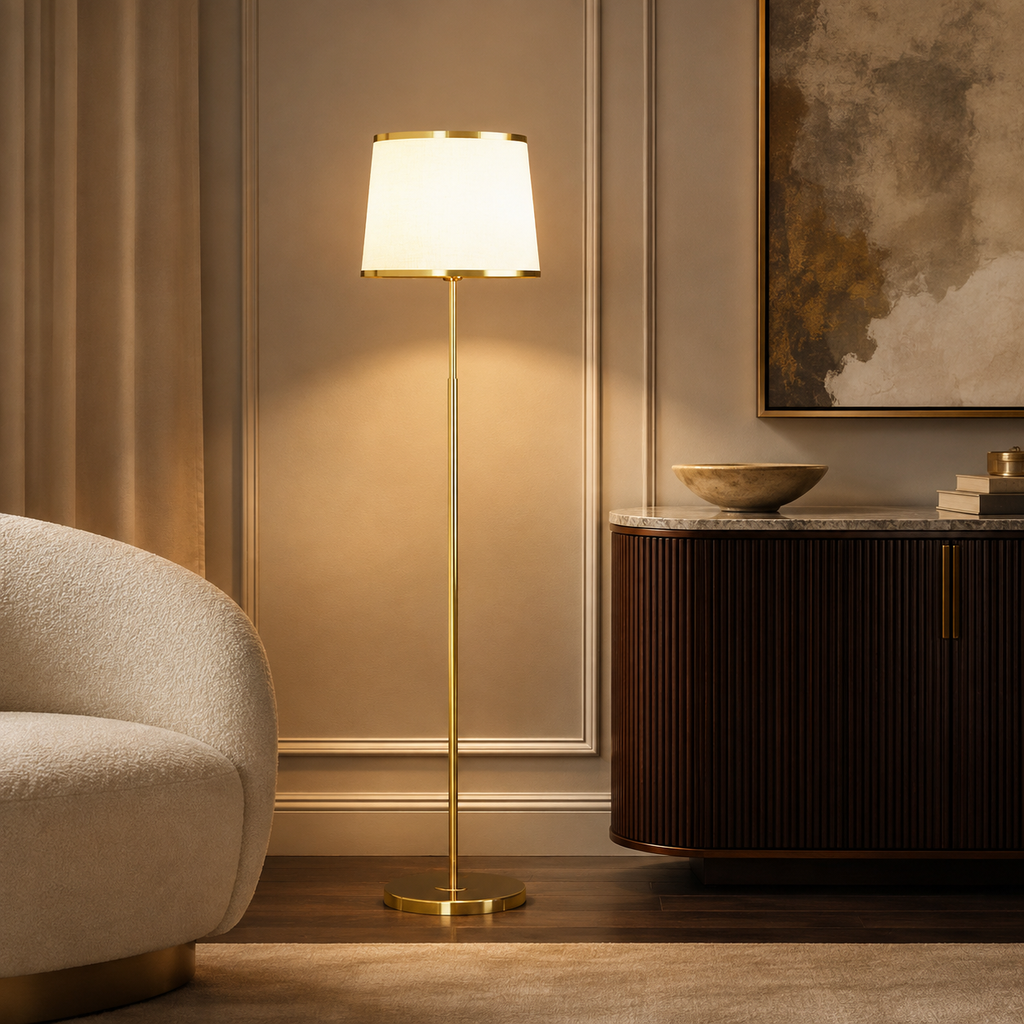 Lampadaire sur pied salon réglable avec un abat-jour